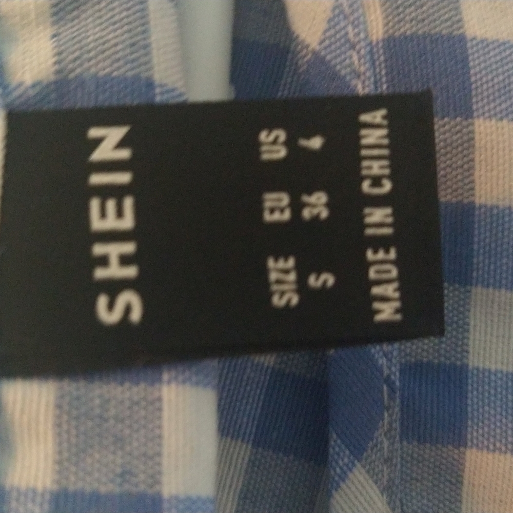 Blue and white plaid shirt - Picture 4 of 4